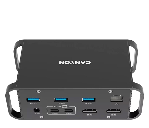 CANYON Stacja dokująca DS-95 2*4K UHD 14 w 1 USB-C Szara - 1333257 - zdjęcie